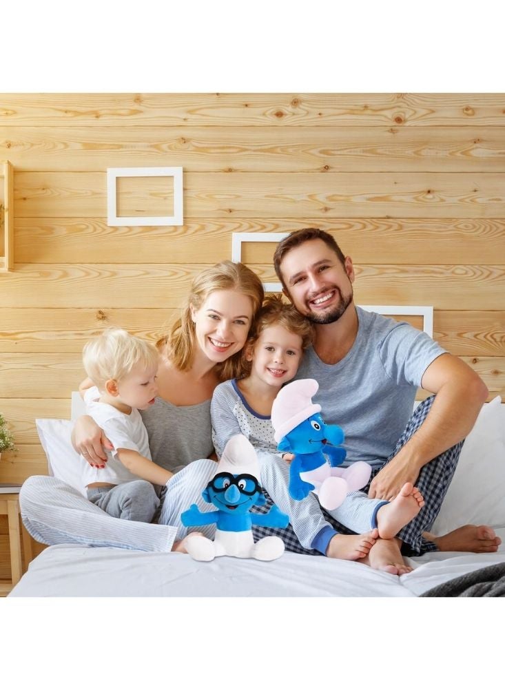 Premium Brainy Smurf Plush Toy with Glasses – Blue Smurfs Cartoon Character Soft Doll - Image 4